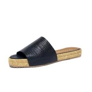 KAANAS ❤️‍🔥 BLACK RAFIA ESPADRILLE SLIDES SIZE 7